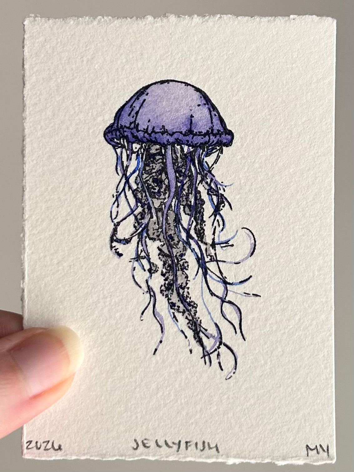 Watercolor Original Jellyfish Mini