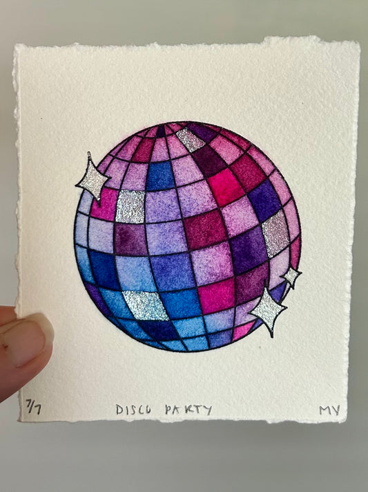 Watercolor Original - Disco Party
