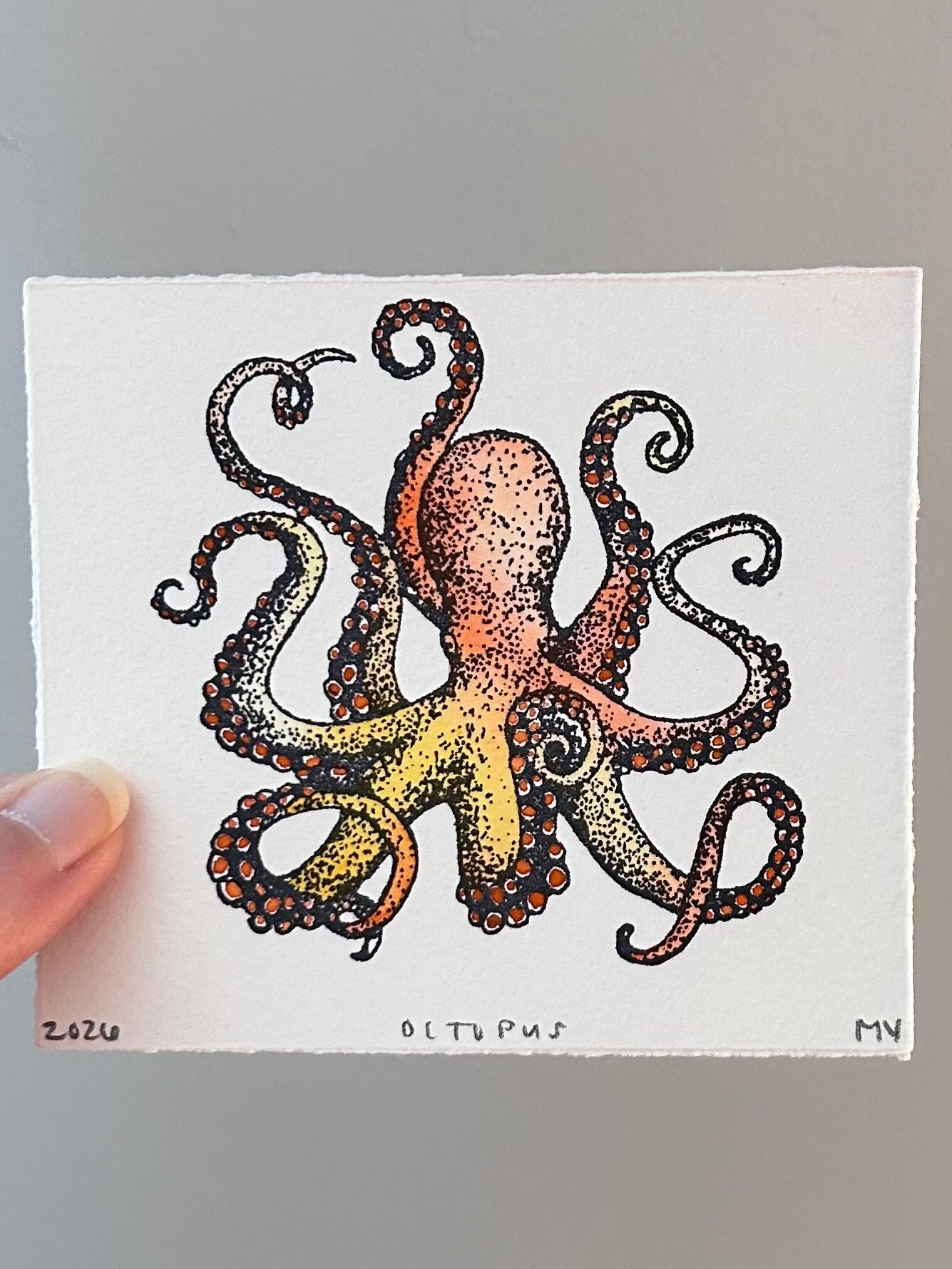 Watercolor Original Octopus