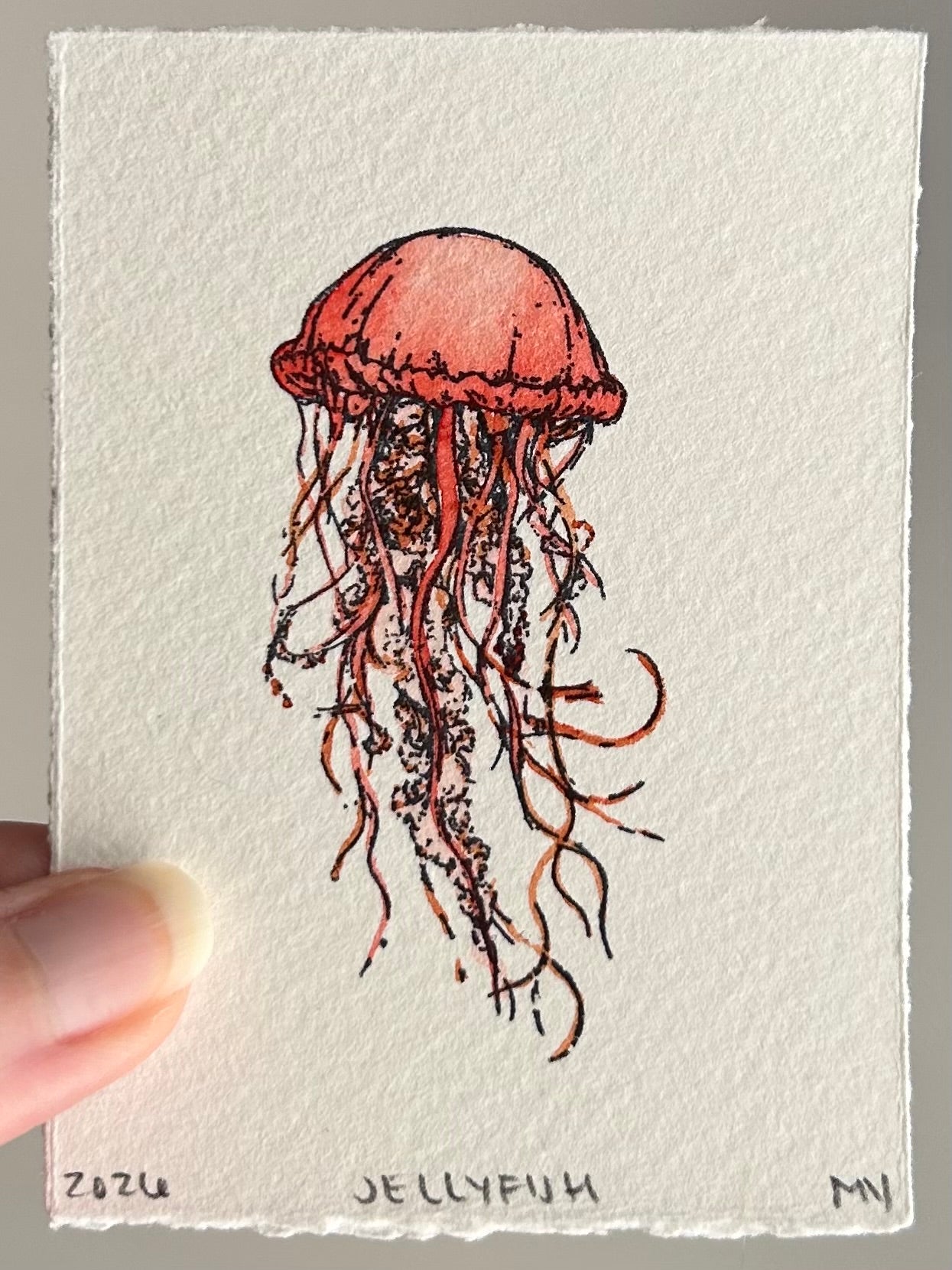 Watercolor Original Jellyfish Mini