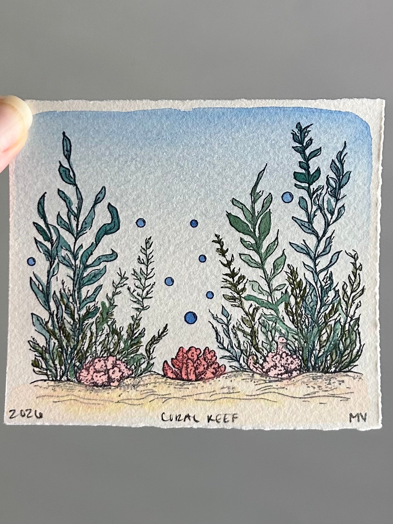 Watercolor Original Coral Reef