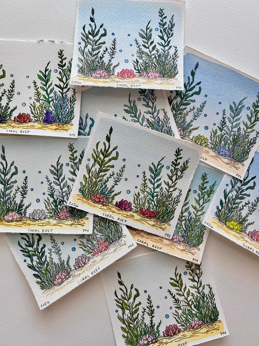 Watercolor Original Coral Reef