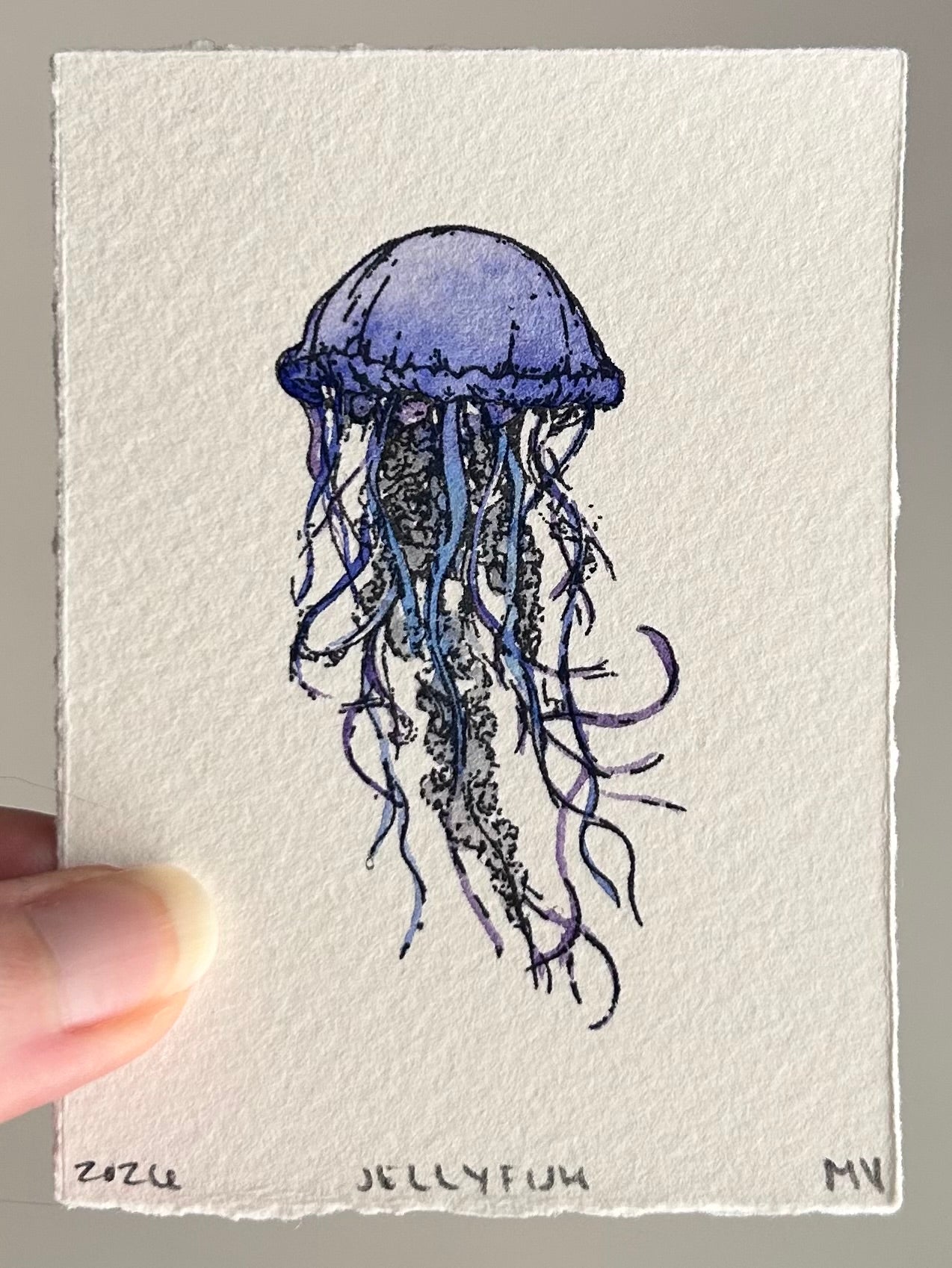 Watercolor Original Jellyfish Mini
