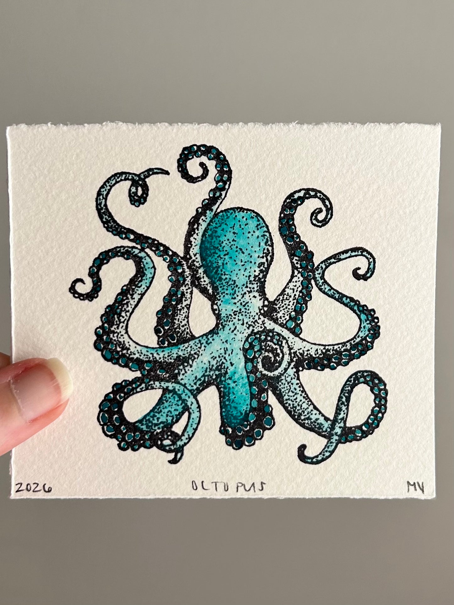 Watercolor Original Octopus