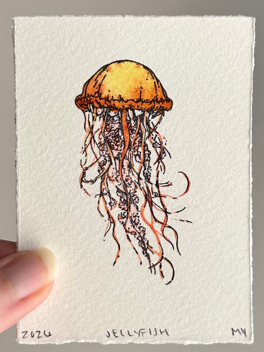 Watercolor Original Jellyfish Mini