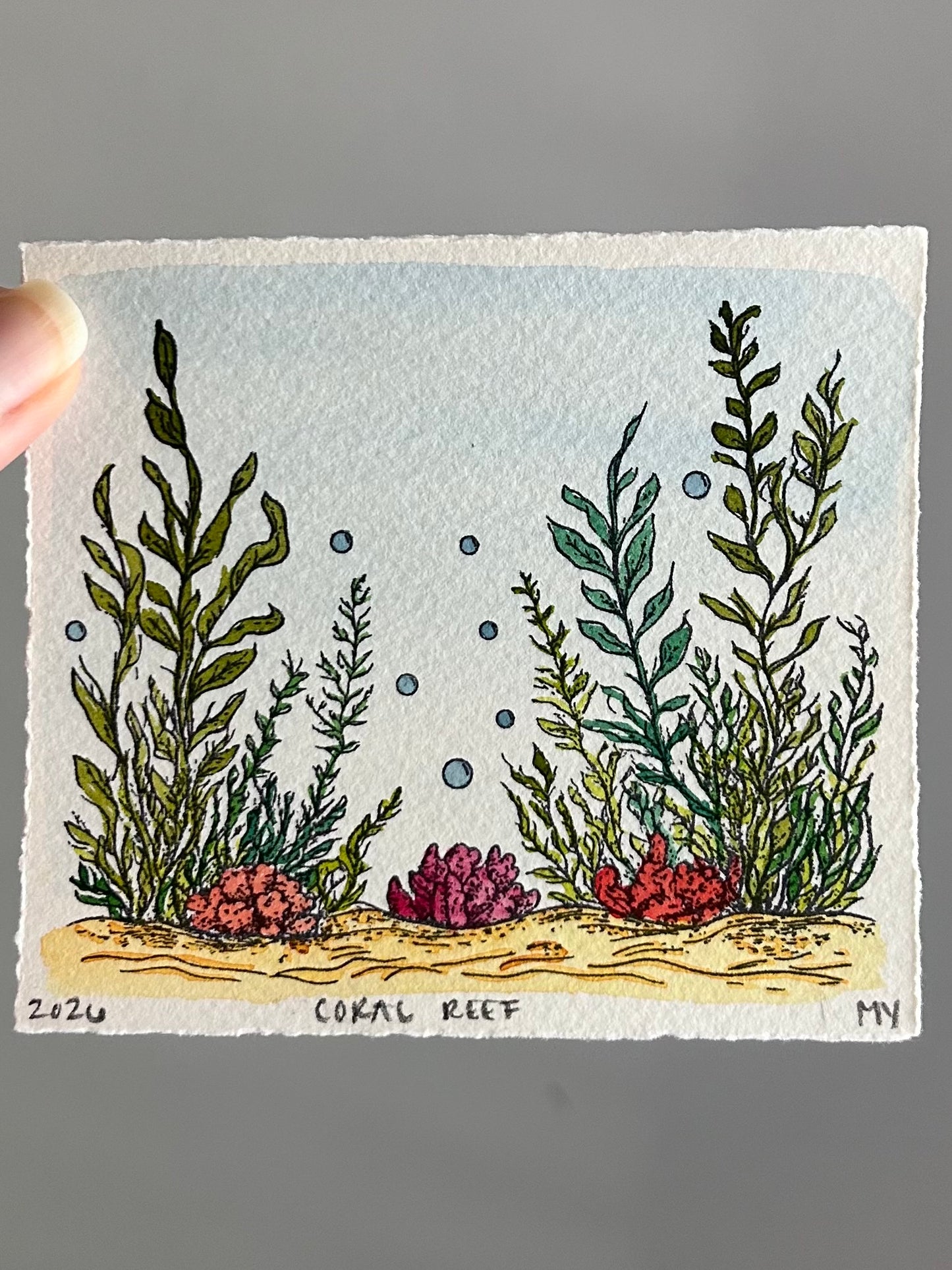 Watercolor Original Coral Reef