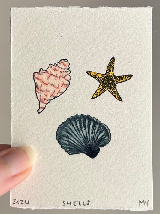 Watercolor Original Shells Mini