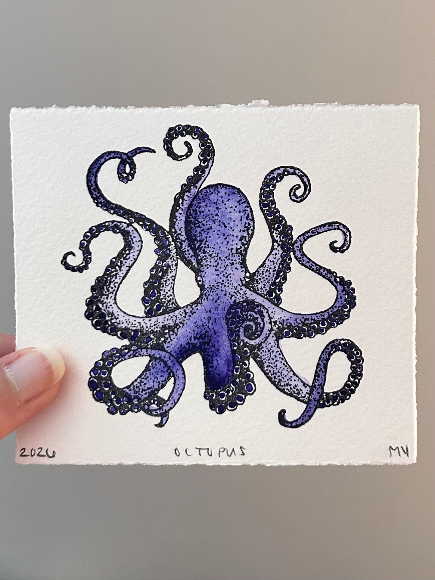 Watercolor Original Octopus