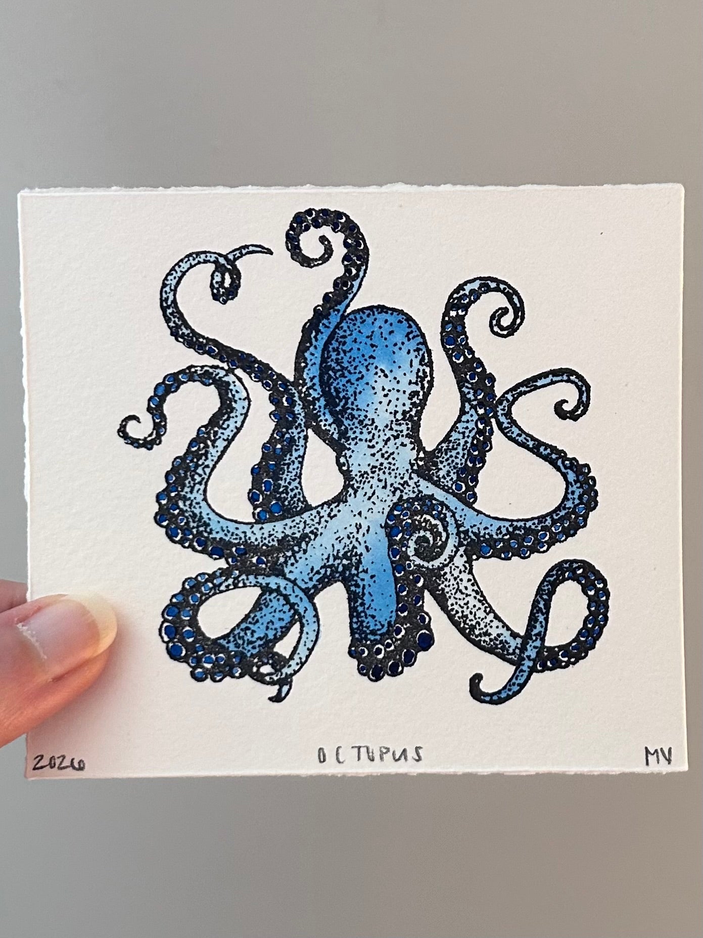 Watercolor Original Octopus