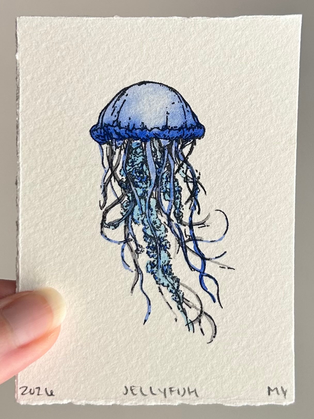 Watercolor Original Jellyfish Mini