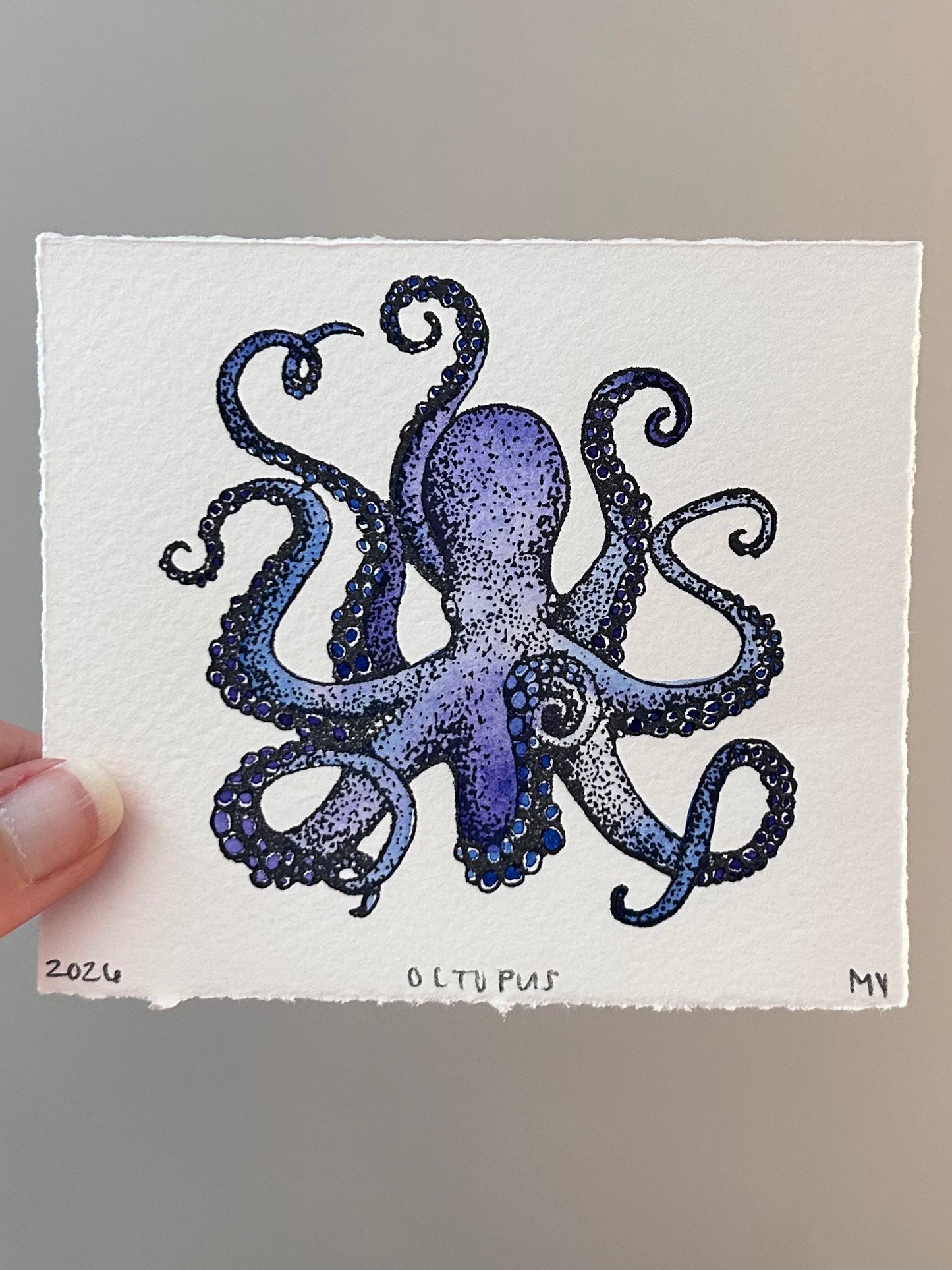 Watercolor Original Octopus