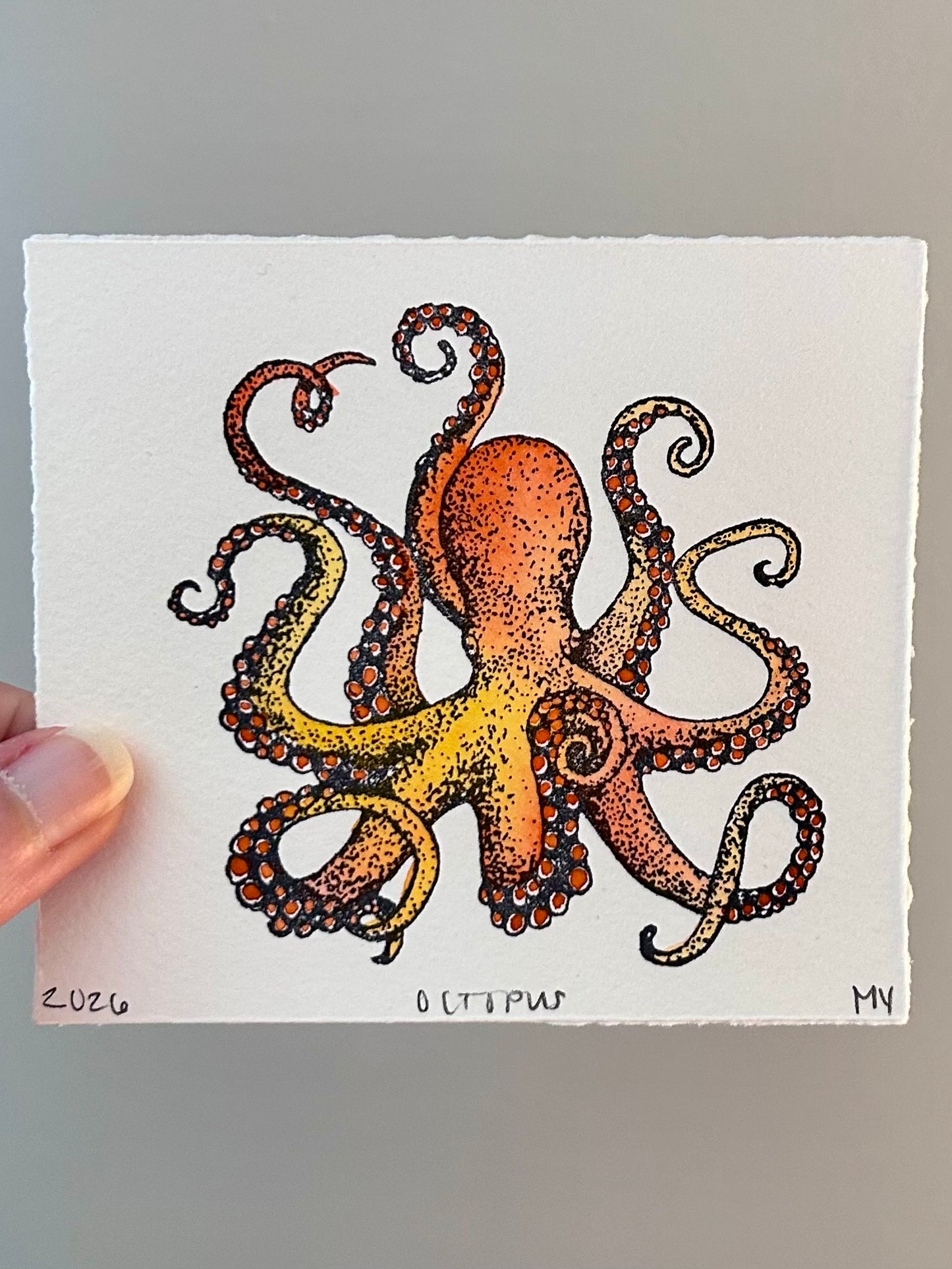 Watercolor Original Octopus