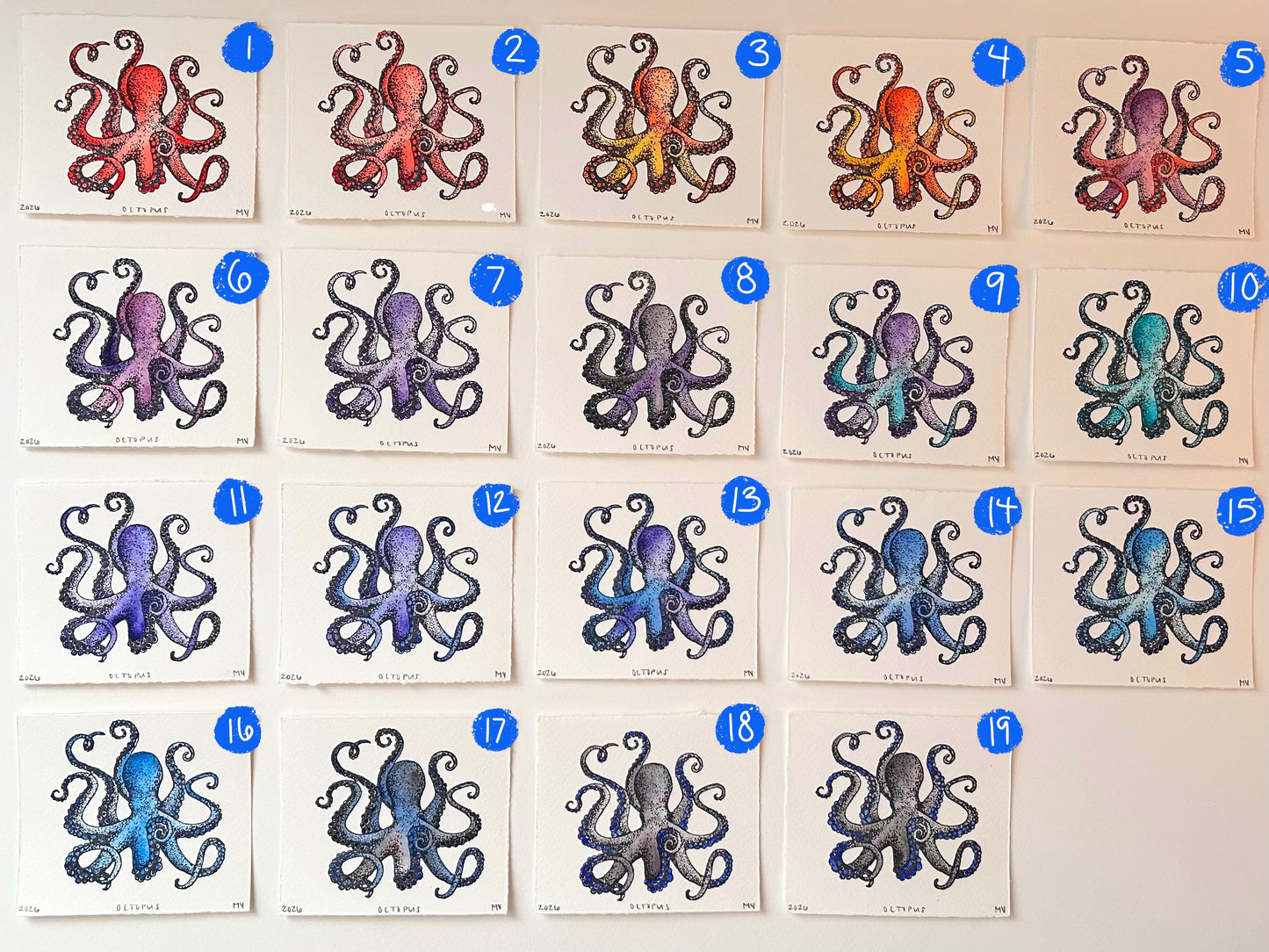 Watercolor Original Octopus