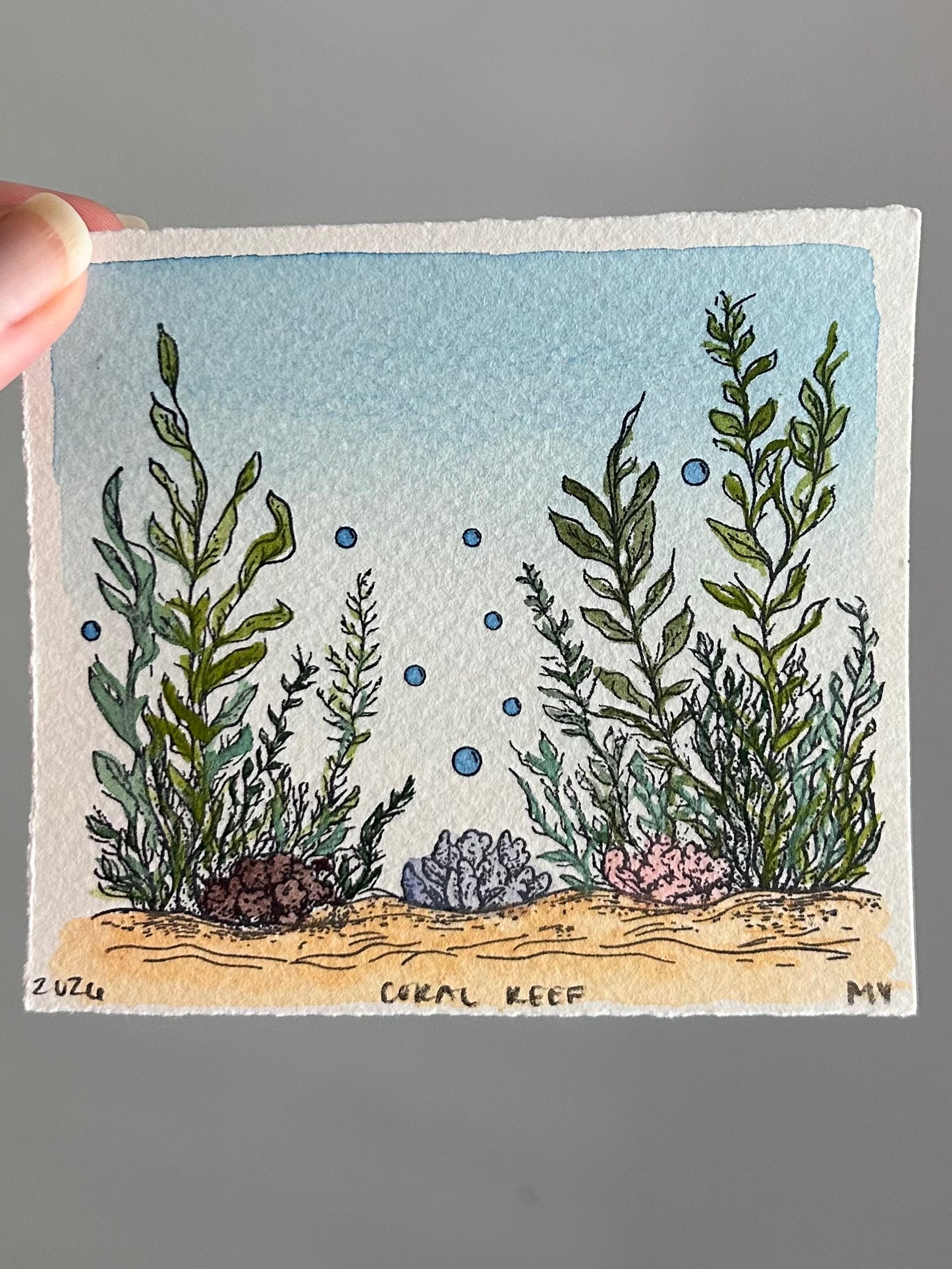Watercolor Original Coral Reef