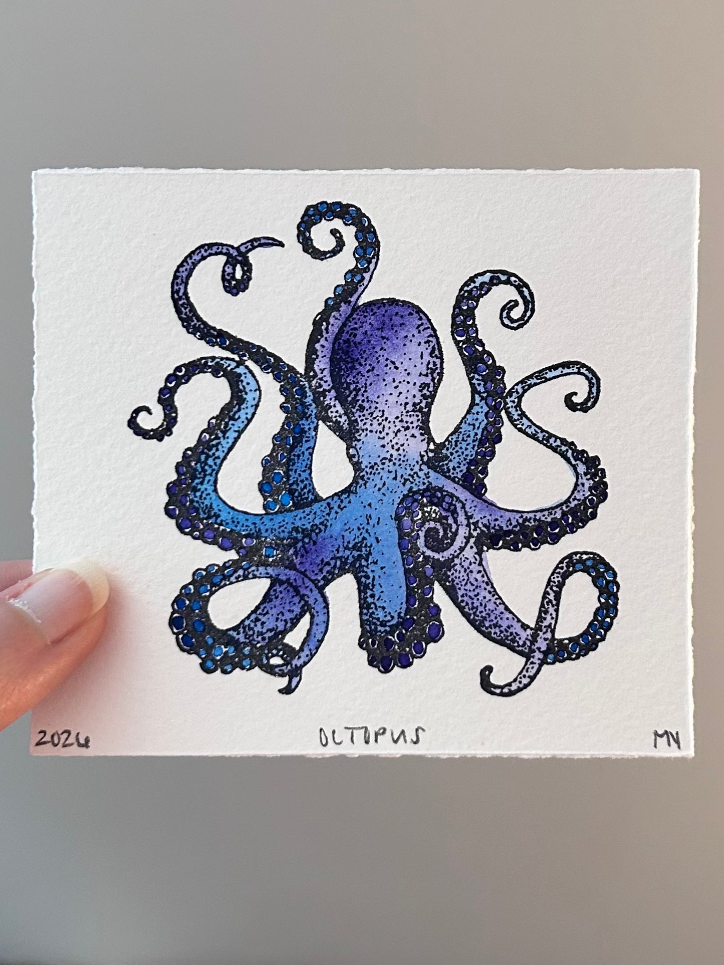 Watercolor Original Octopus