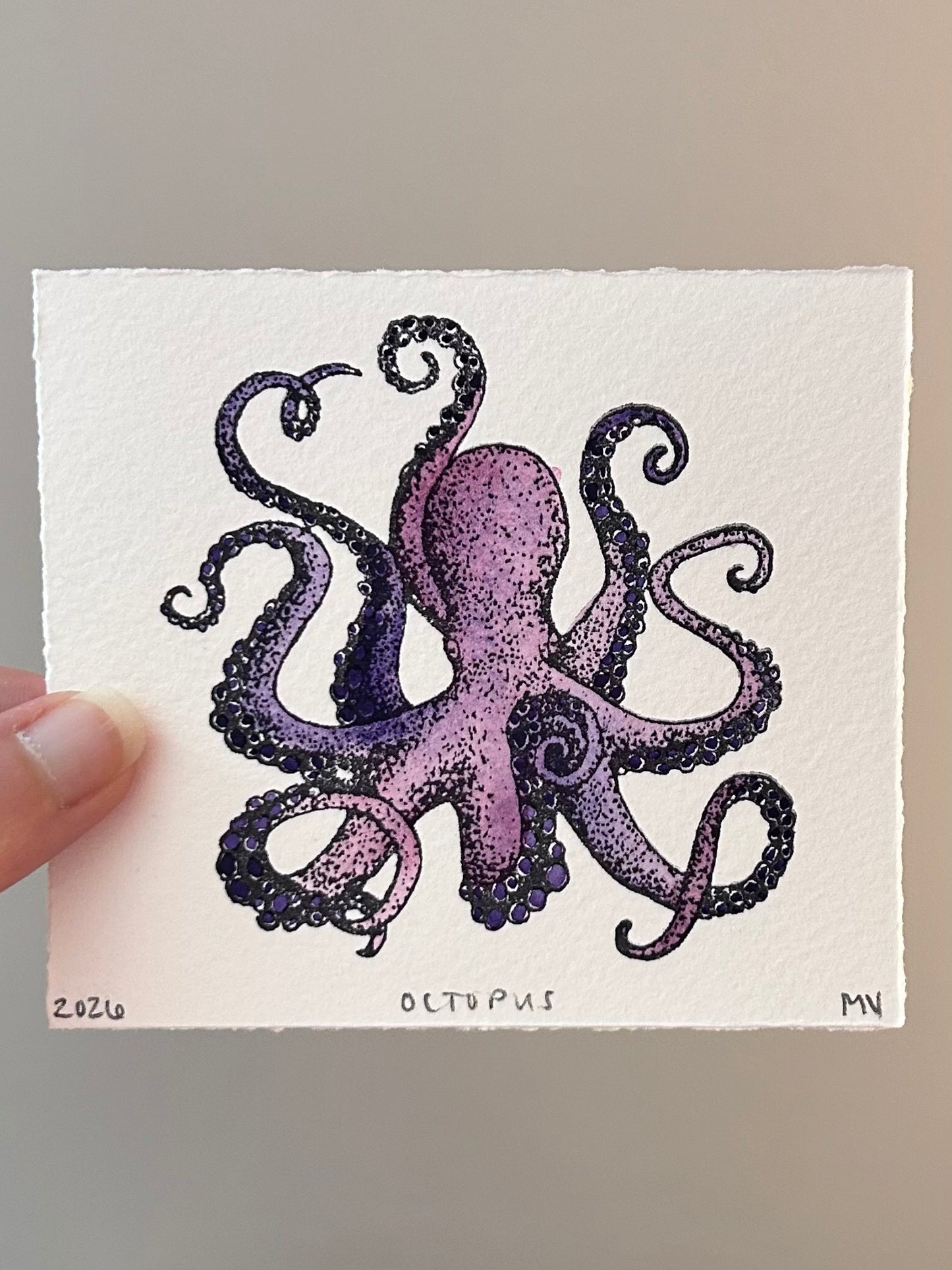 Watercolor Original Octopus