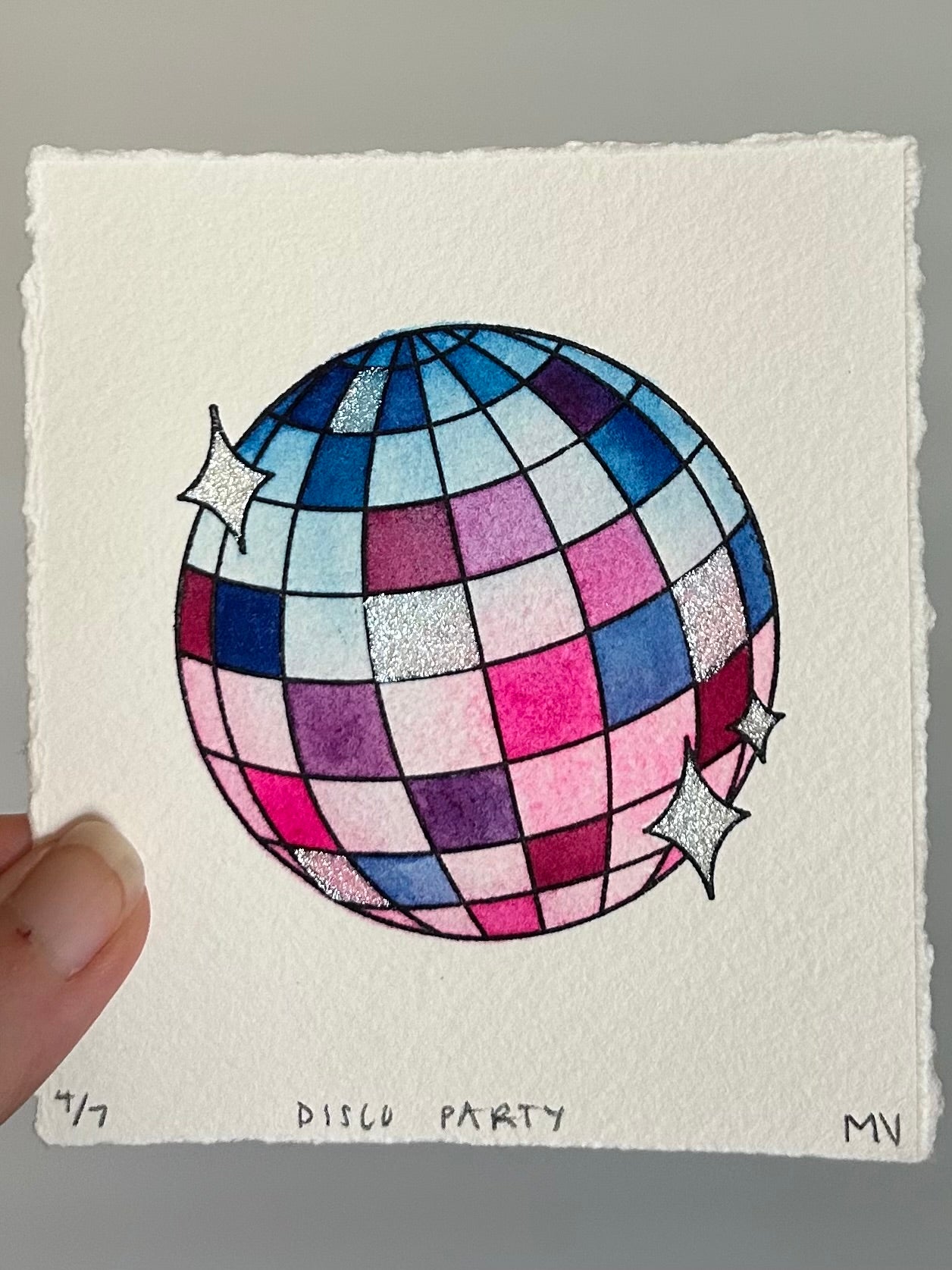 Watercolor Original - Disco Party