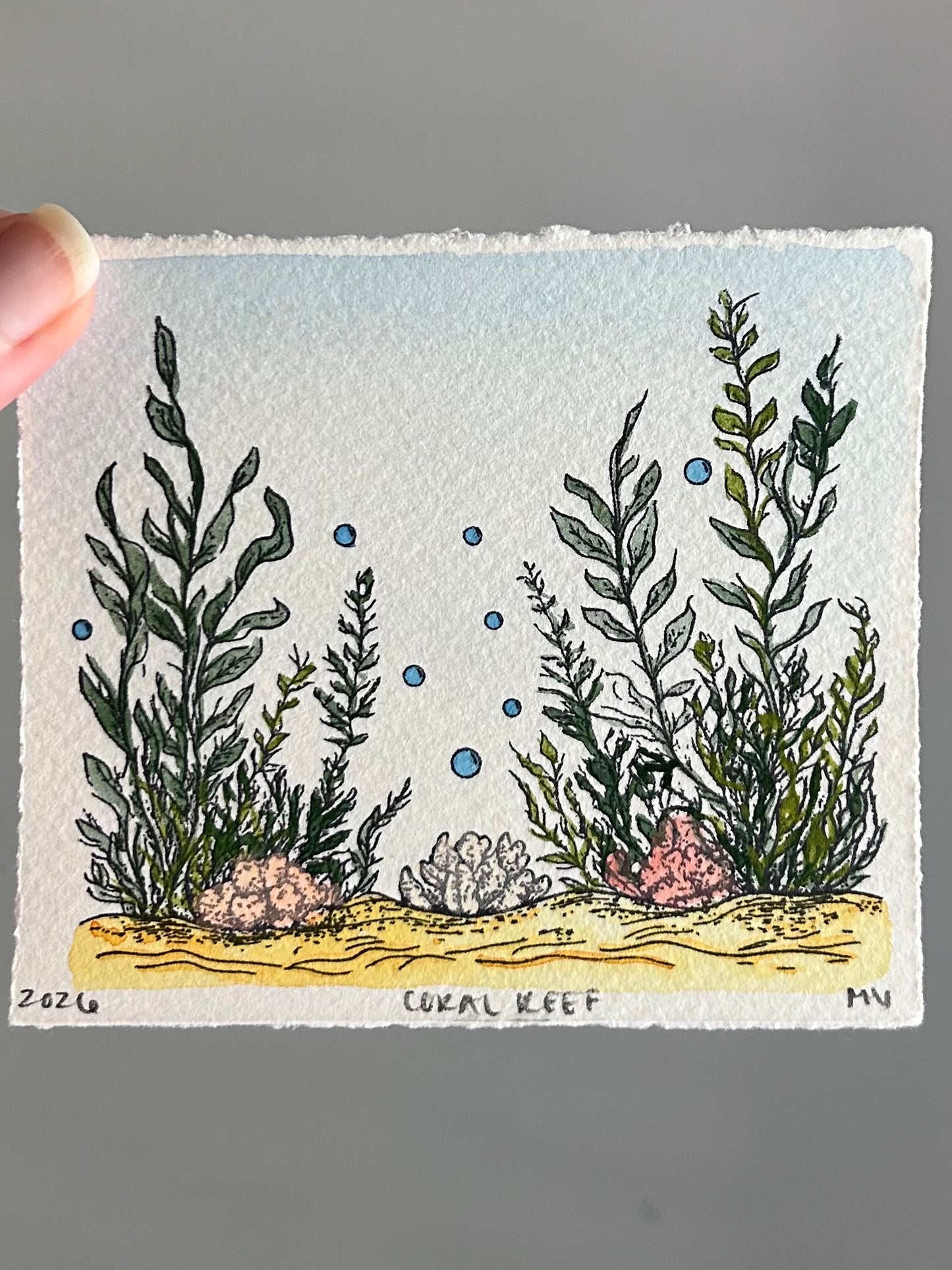 Watercolor Original Coral Reef