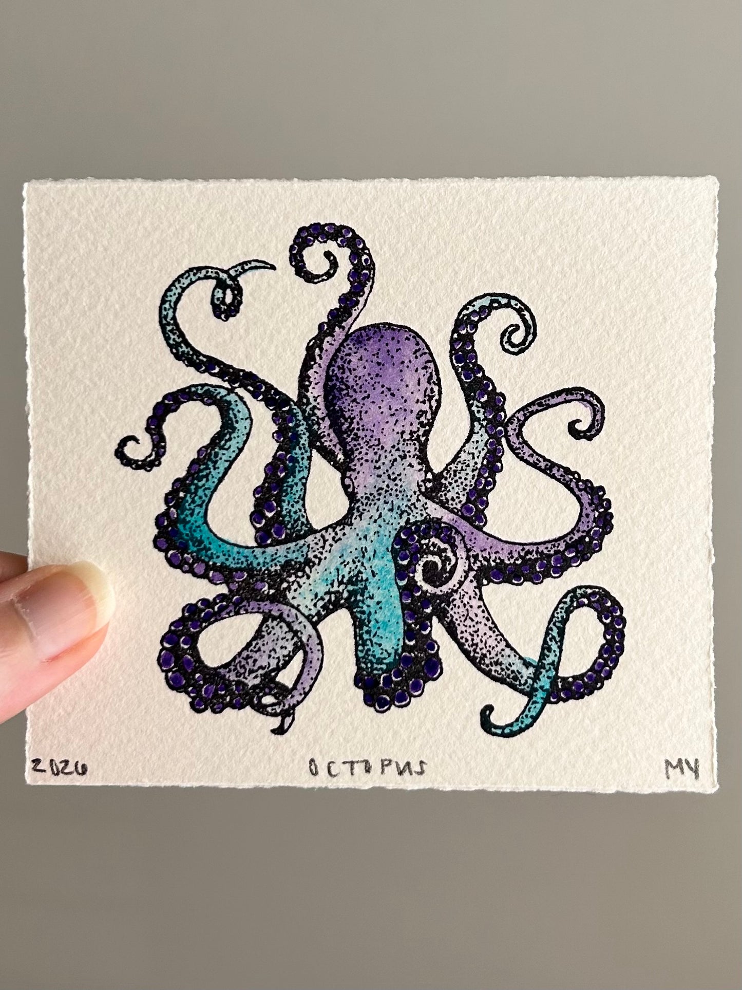 Watercolor Original Octopus