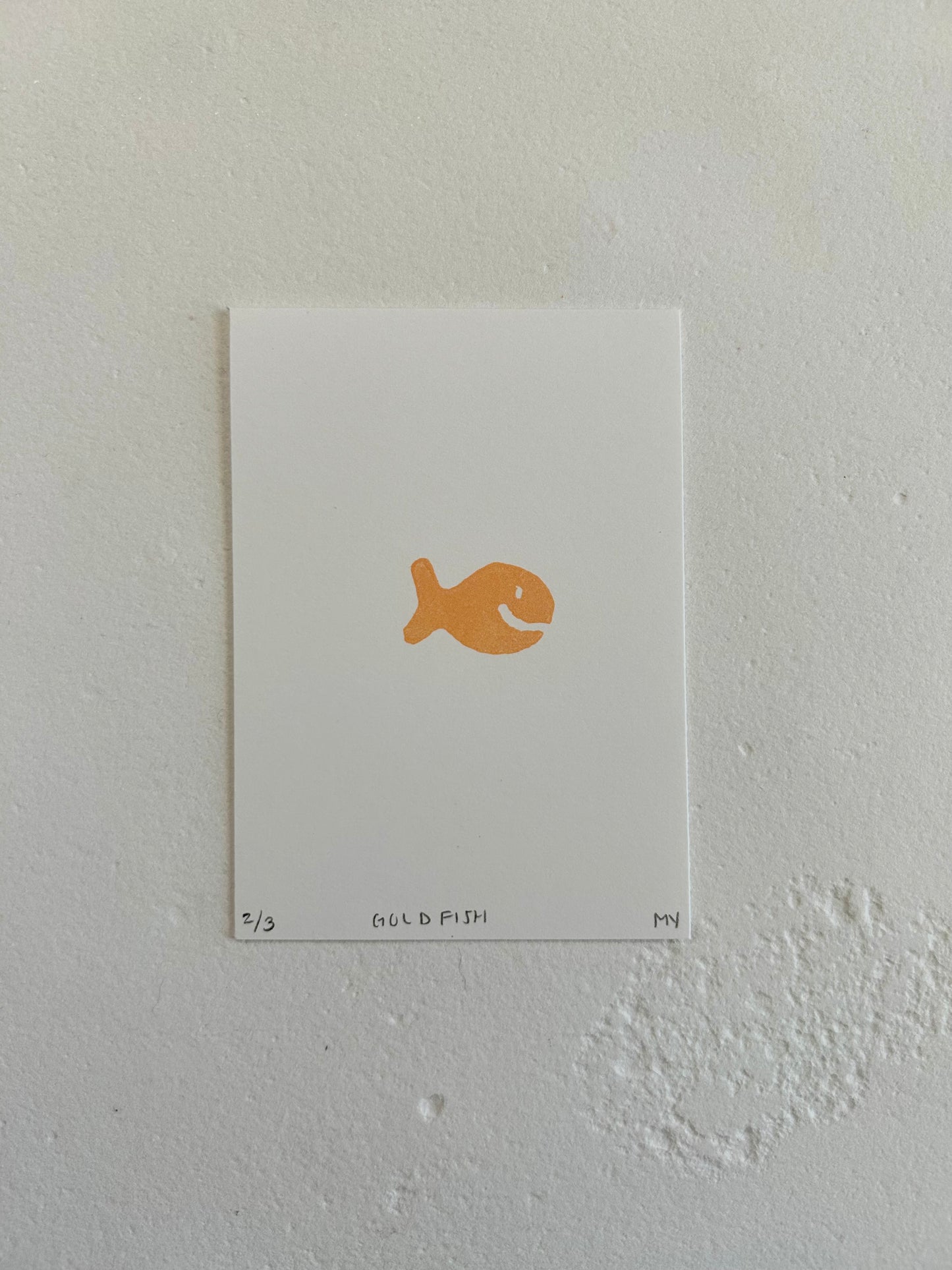 Linocut - Goldfish Mini Print